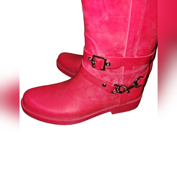 Women’s Tall Coral Coach Lori Rain Boots size 8 - Picture 8 of 11